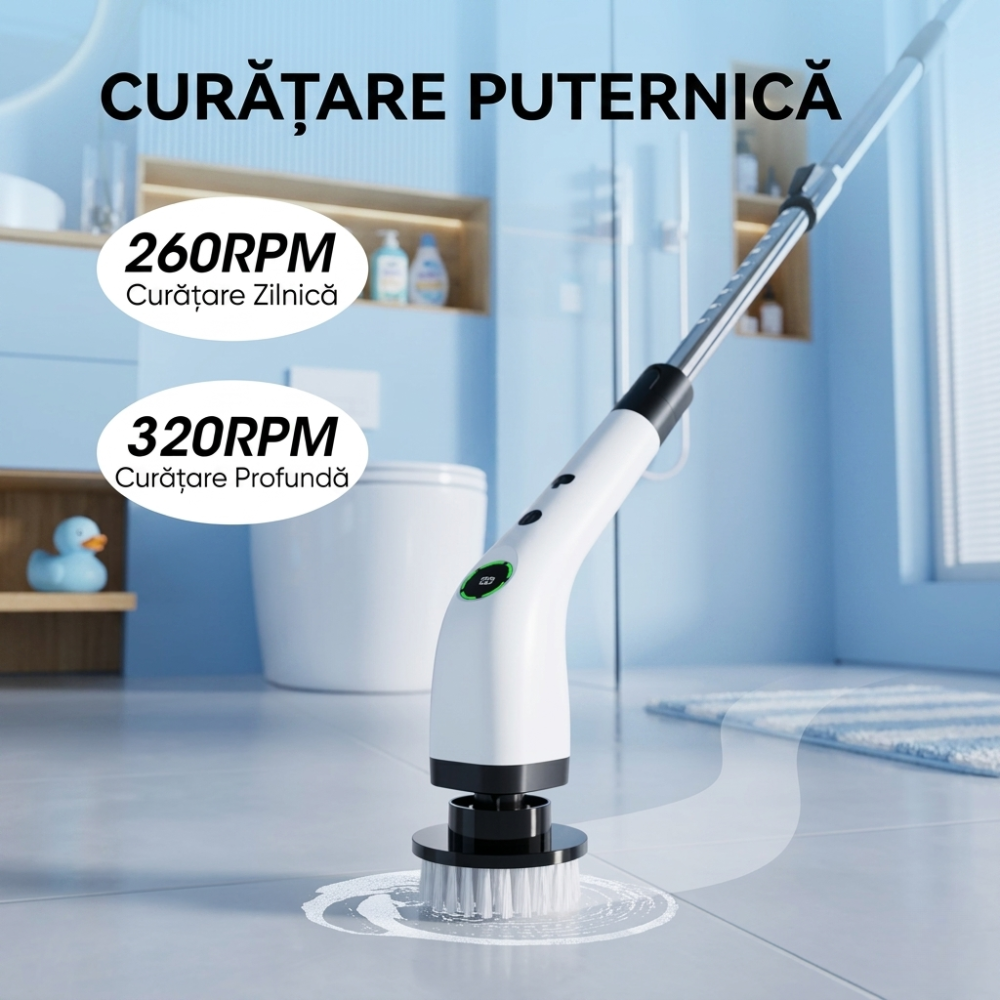 Perie Electrică 9-în-1 | Curățenie Rapidă Fără Efort