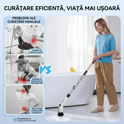 Perie Electrică 9-în-1 | Curățenie Rapidă Fără Efort
