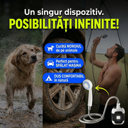 Duș Portabil Reîncărcabil cu Pompă - Ideal pentru Camping & Auto